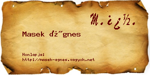 Masek Ágnes névjegykártya